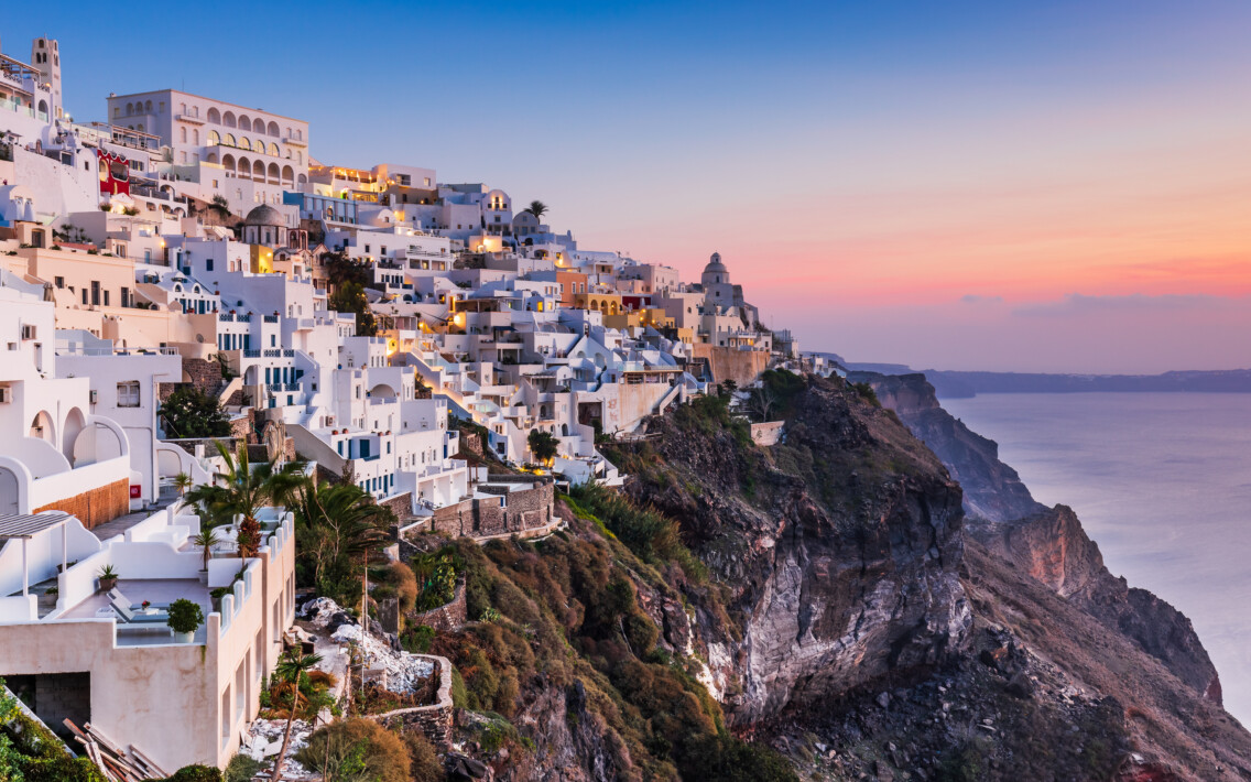Fira, Santorin | Griechenland.de Küste von Fira auf Santorin