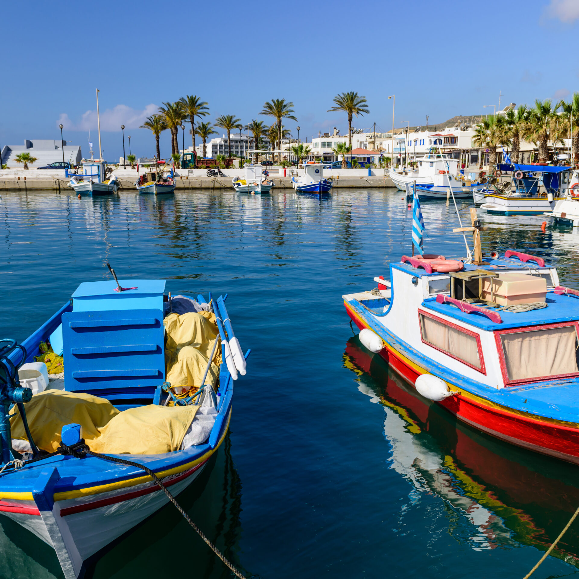 Boote am Hafen von Kardamena