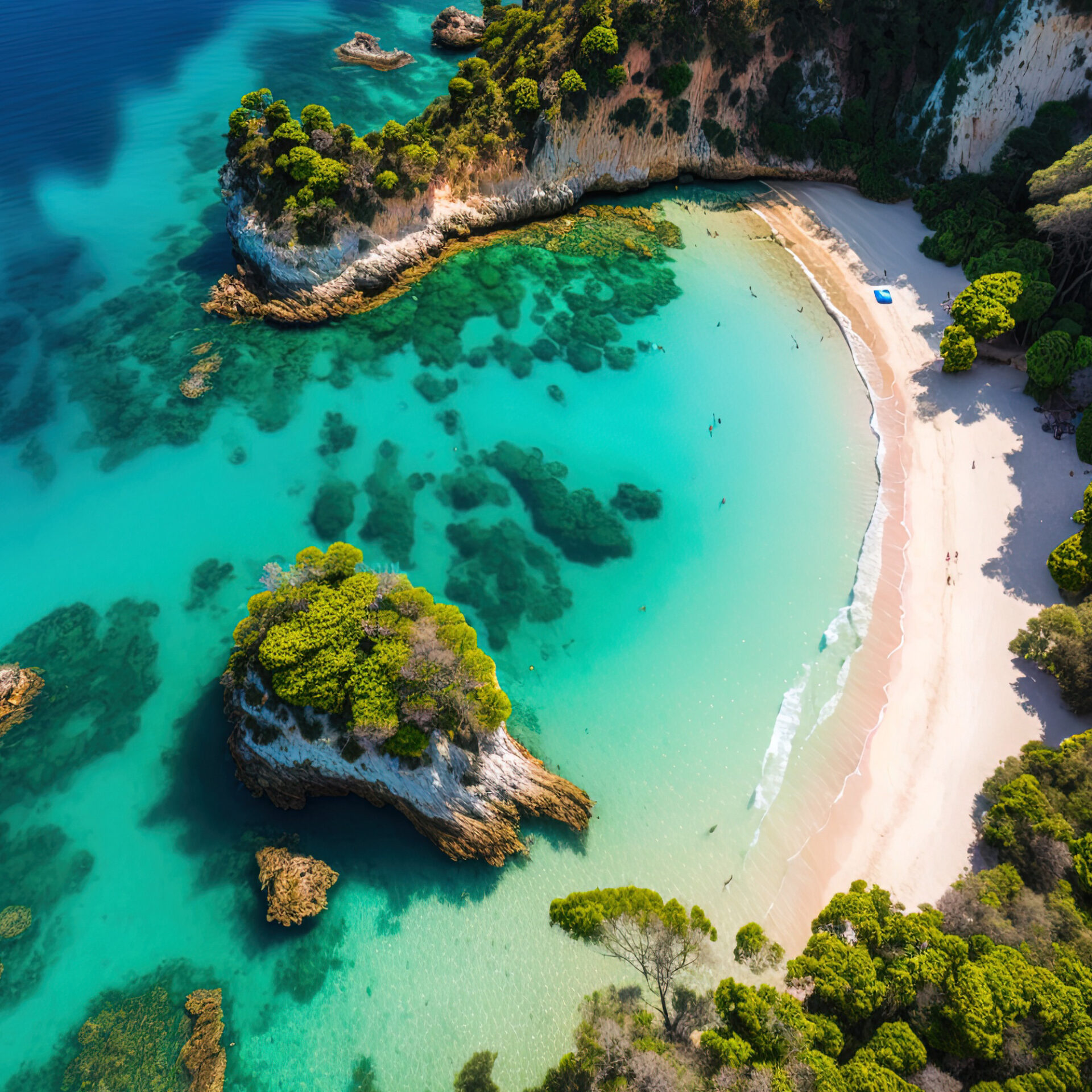 Porto Timoni von oben, Korfu | Griechenland.de