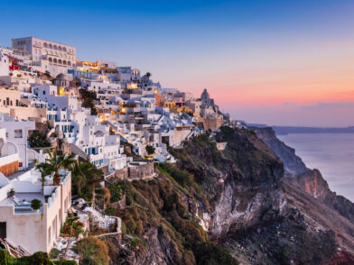 Fira, Santorin | Griechenland.de Küste von Fira auf Santorin